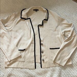 Women's Cream Jacket with Black Trim